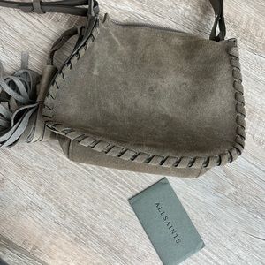 ALL SAINTS SUEDE SHOULDER BAG
